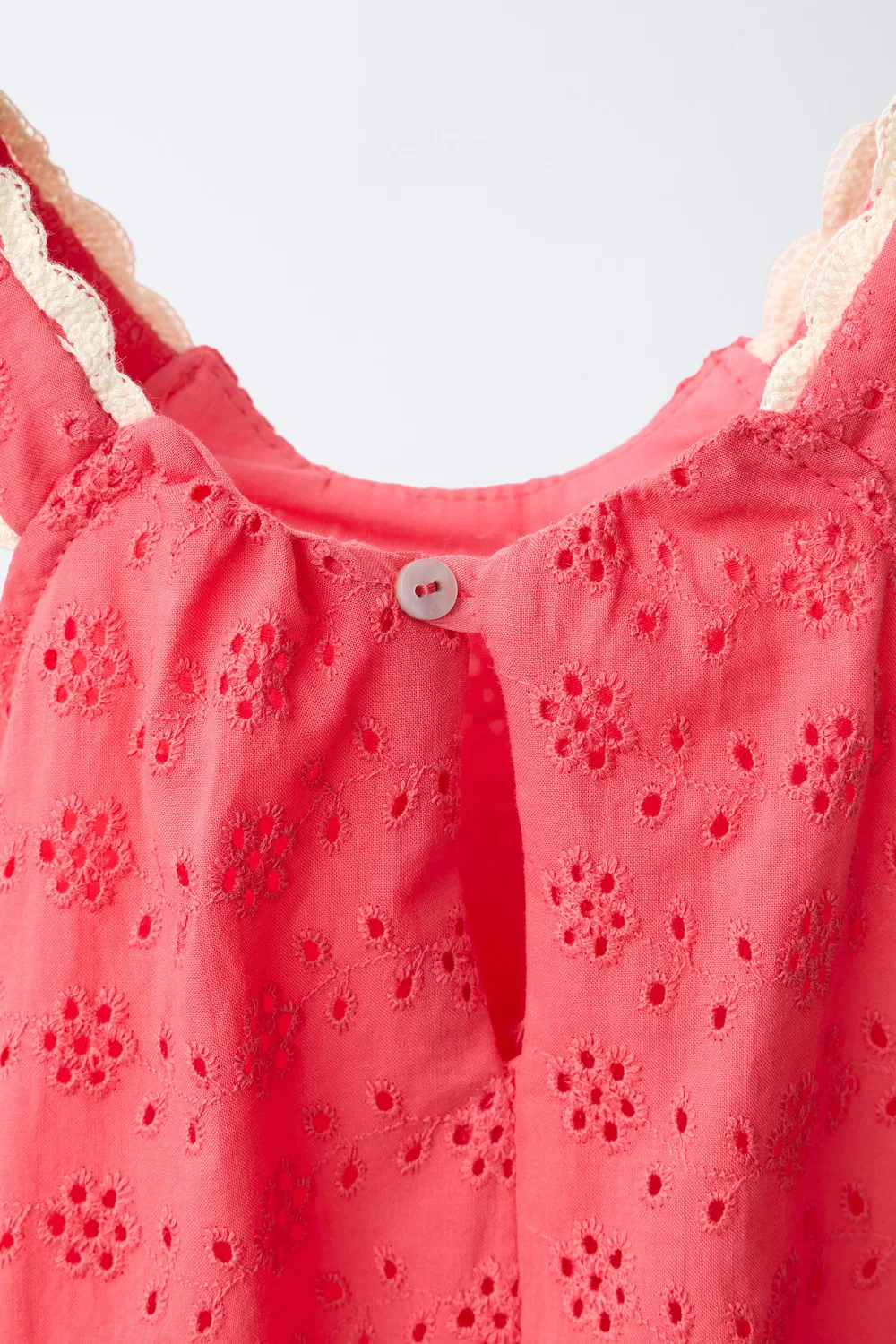 Платье из расшитого кружева ZARA, Coral — фото 3
