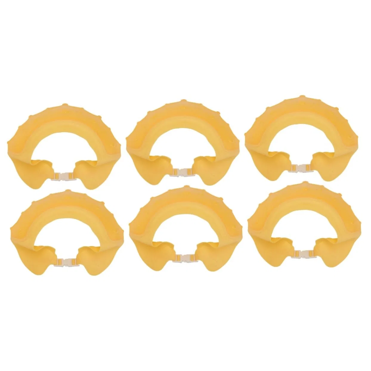 No brand Детская шапочка для душа, 6 штук, силикон, 15x13 см, Yellow