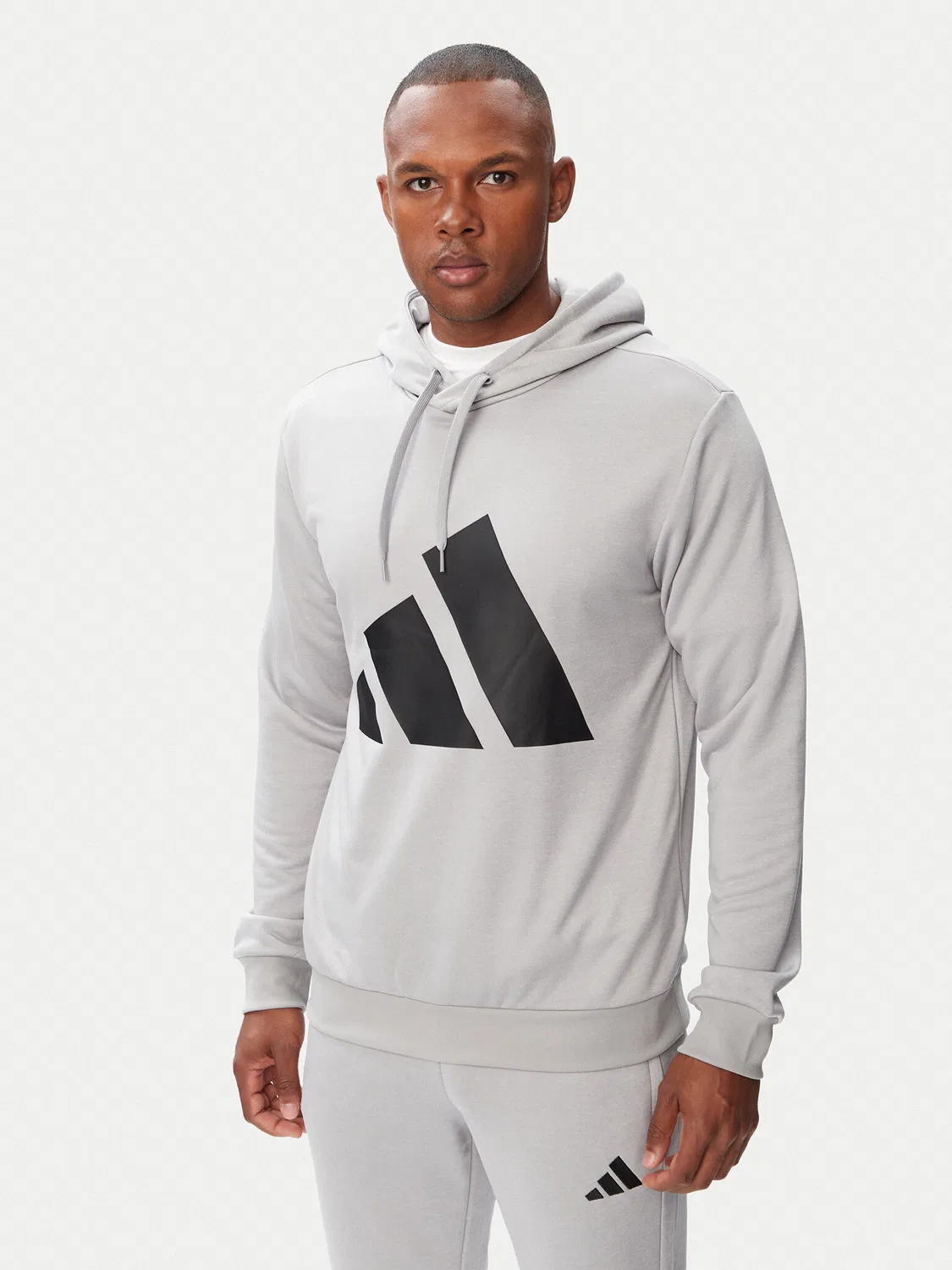 Мужской спортивный костюм стандартного кроя Big Logo Hooded Tracksuits Adidas, серый — фото 3