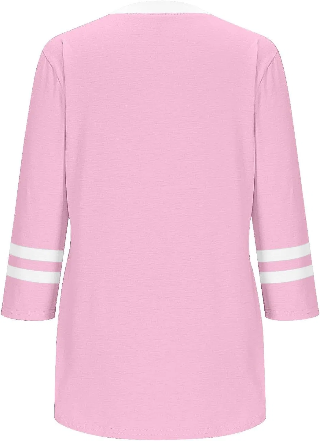 Женская блуза с цветовым блоком и плиссировкой 3/4 рукава, Pink — фото 4