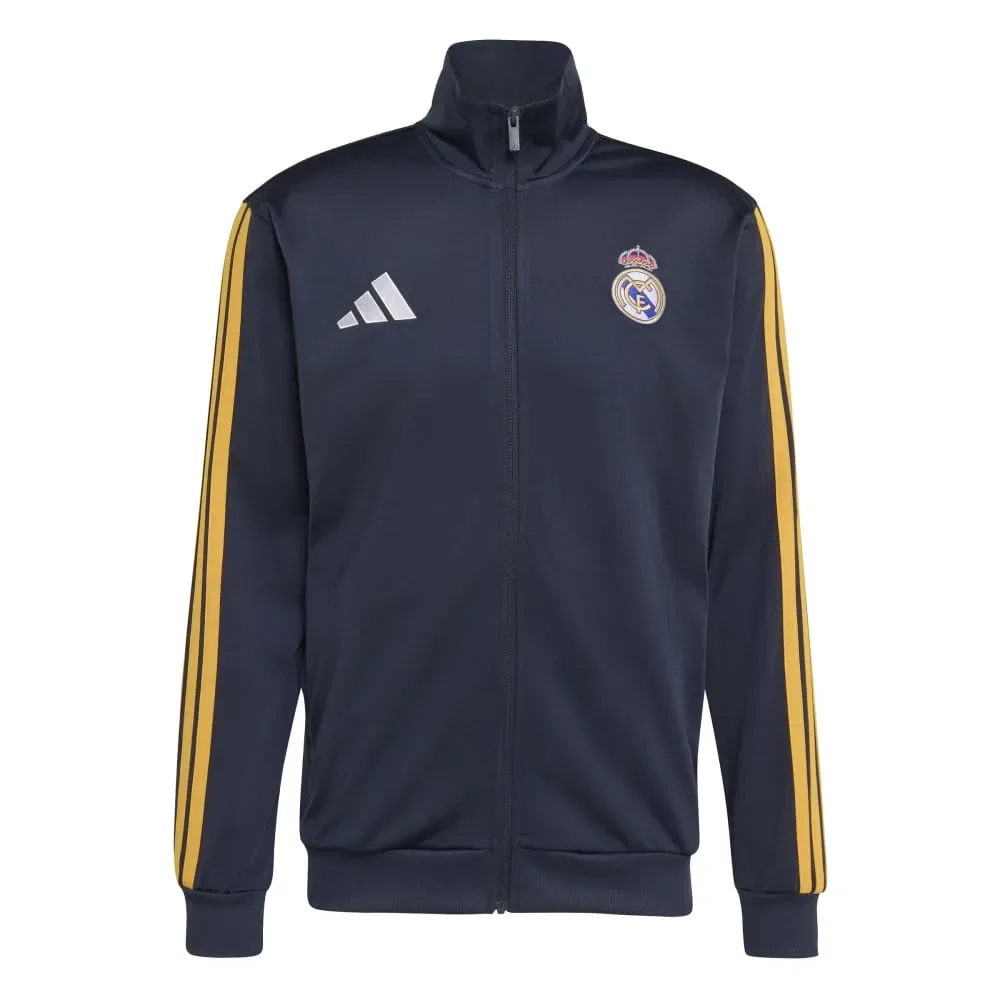 Мужская спортивная куртка с воротником-стойкой Real Madrid DNA Adidas, Blue — фото 3