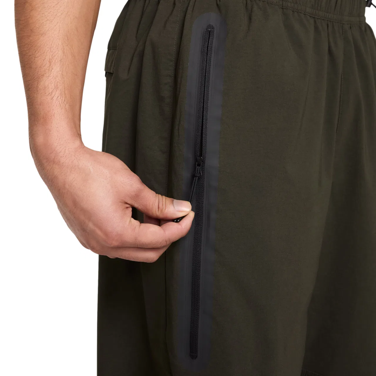 Мужские штаны свободного кроя с широкими штанинами Nike Tech Woven Pants OS, Sequoia/Black — фото 4