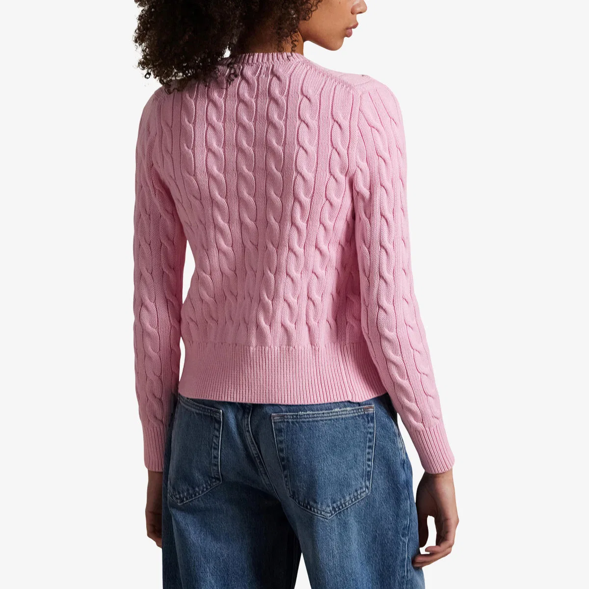 Фирменный кардиган из хлопка крупной вязки Polo Ralph Lauren, розовый — фото 4