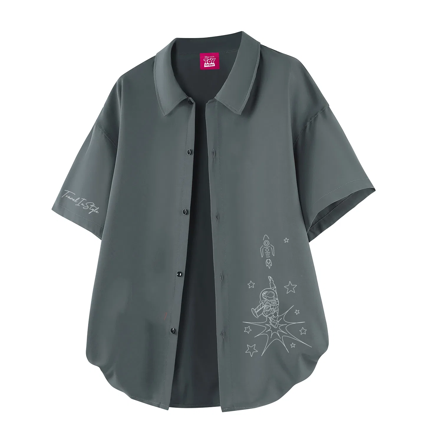 Детская рубашка с лацканами Disney Unisex Lapel Thin Shirt, Dark Gray