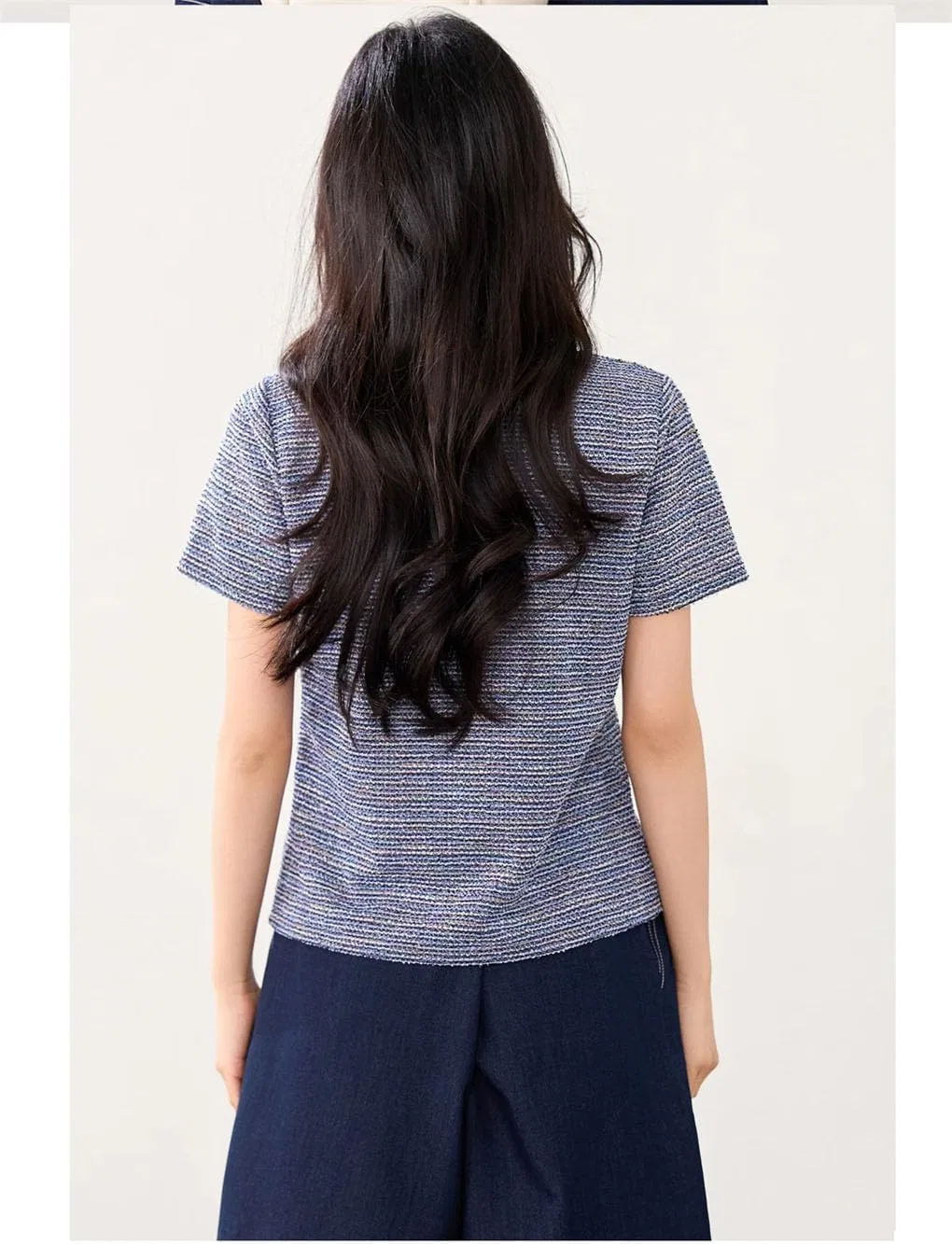 Женская футболка свободная Simple Short-Sleeved T-Shirt, Blue — фото 2