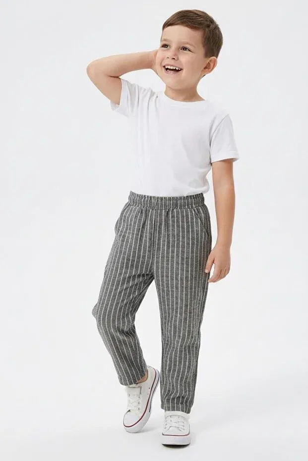 Детские брюки для девочек полосатые Miababy, Gray