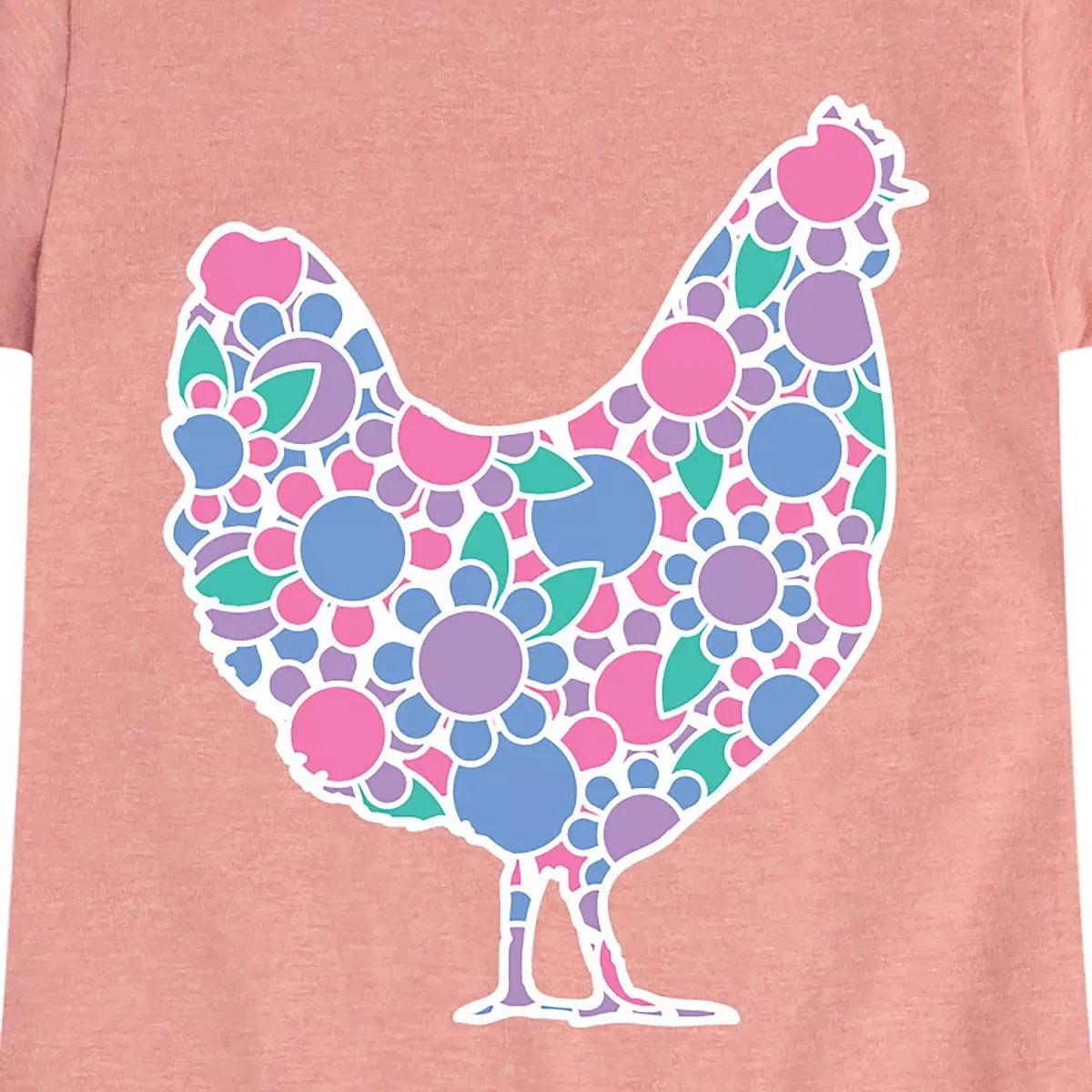 Детское платье из футера с принтом Floral Chicken Instant Message, Heather Navy — фото 2
