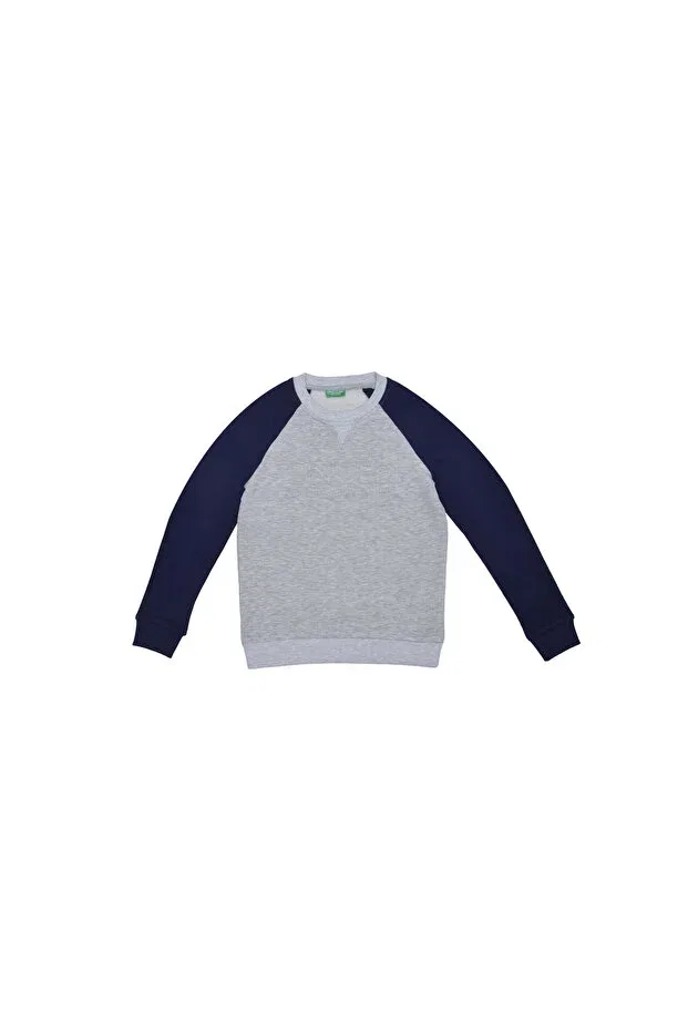 Детские свитшот для мальчиков с принтом Logo Printed United Colors Of Benetton, Gray