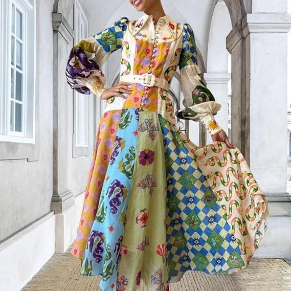 Женское платье макси с принтом граффити Swing Dress, Floral — фото 4