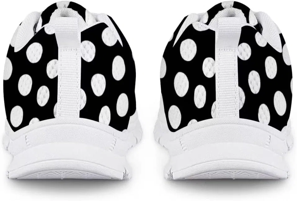 Детские кроссовки для девочек с принтом в горошек Dellukee, Polka Dot Black — фото 4