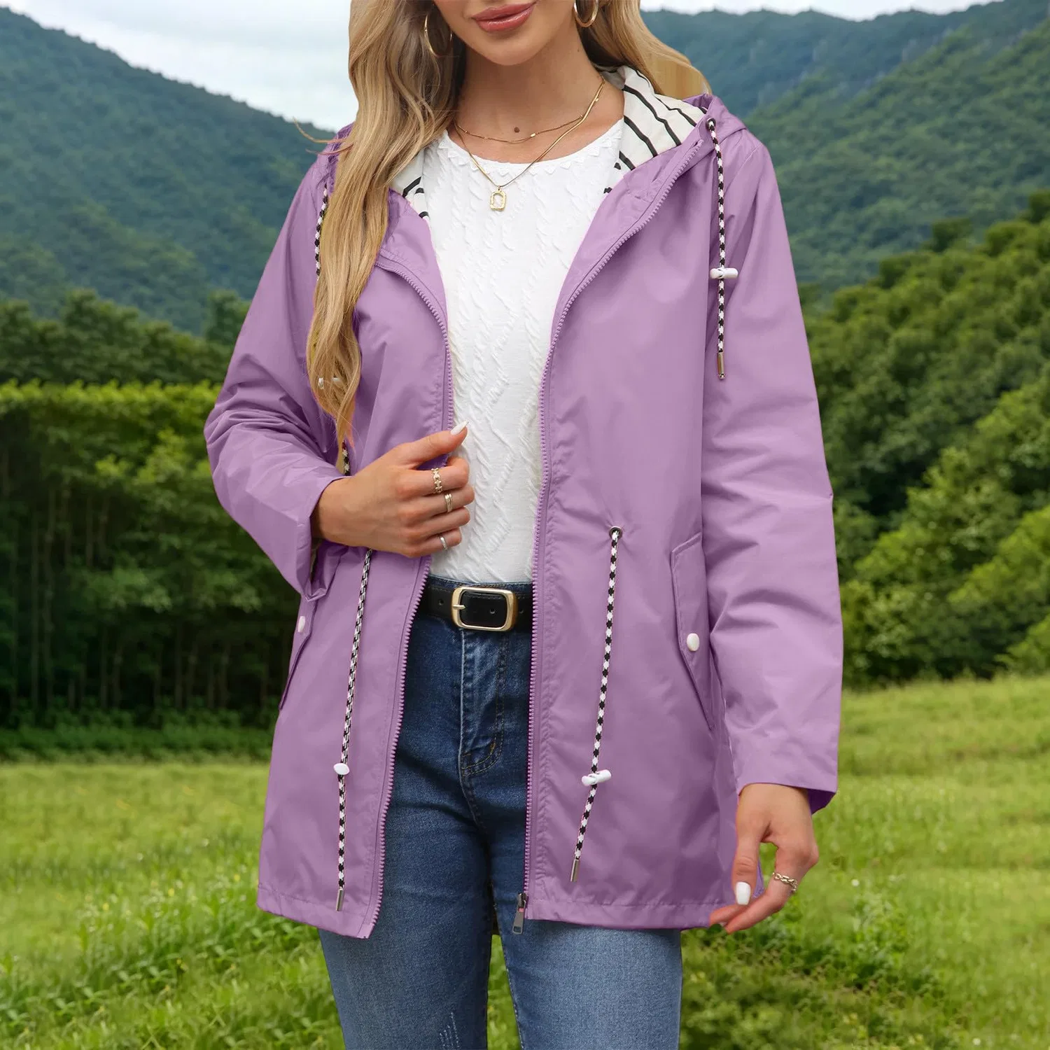 Женская ветровка с капюшоном из софтшелла, Viola — фото 3