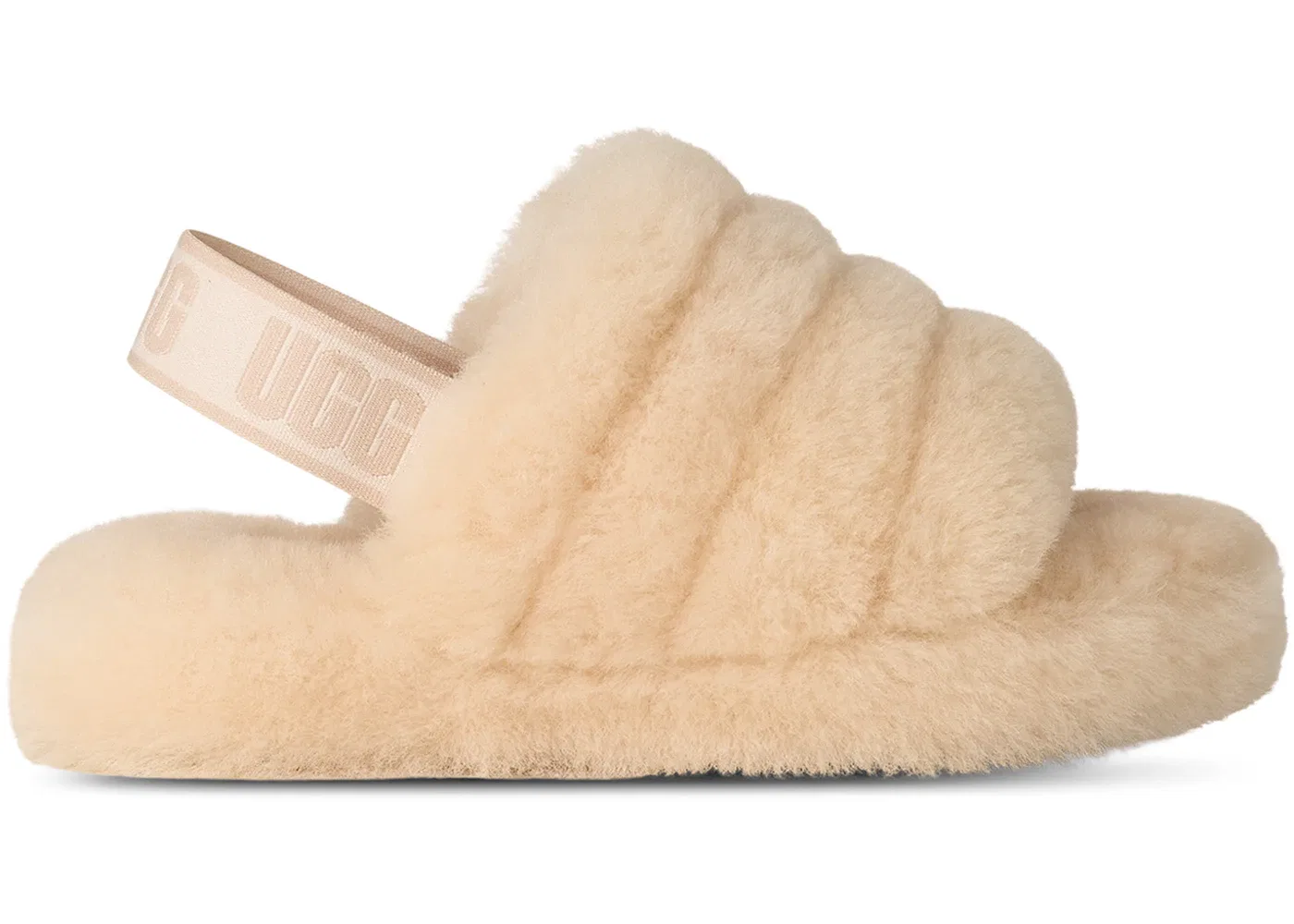 Детские шлепанцы UGG Fluff Yeah Slide, Natural/Sea Salt