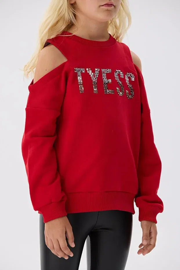 Детские свитшот для девочек с длинным рукавом Tyess, Red — фото 4