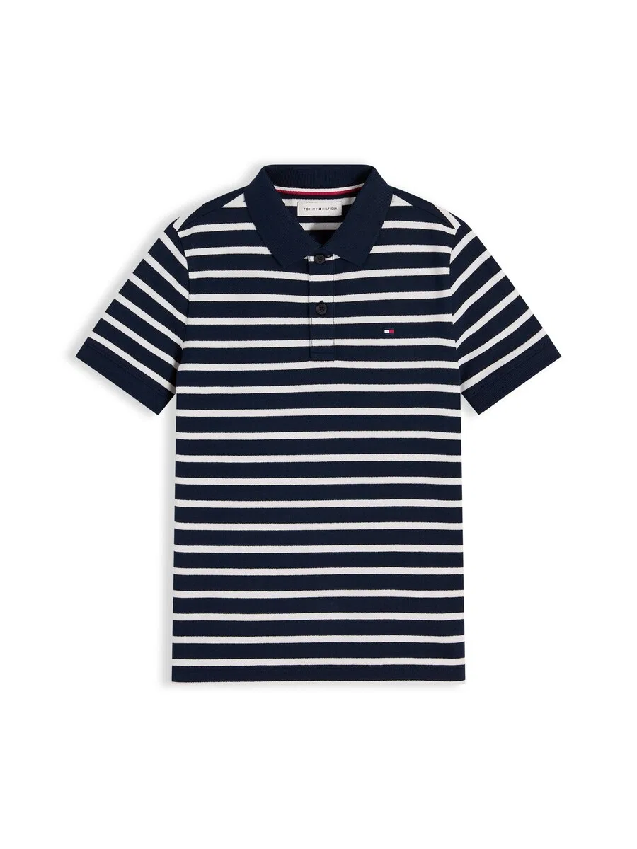Рубашка TOMMY HILFIGER 'Essential Regular Fit Flag Embroidery' темно-синего цвета