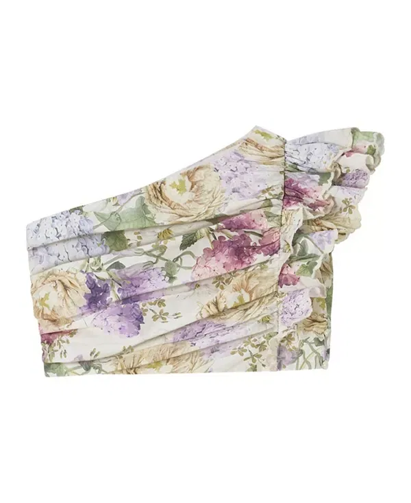 Детский топ для девочек с принтом Seraphina One Shoulder Cotton Top Marlo Kids, Floral — фото 2