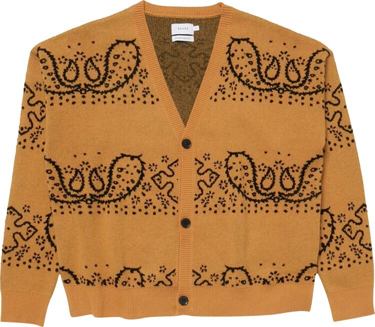 

Кардиган Rhude Bandana Knit Cardigan 'Yellow/Black', желтый