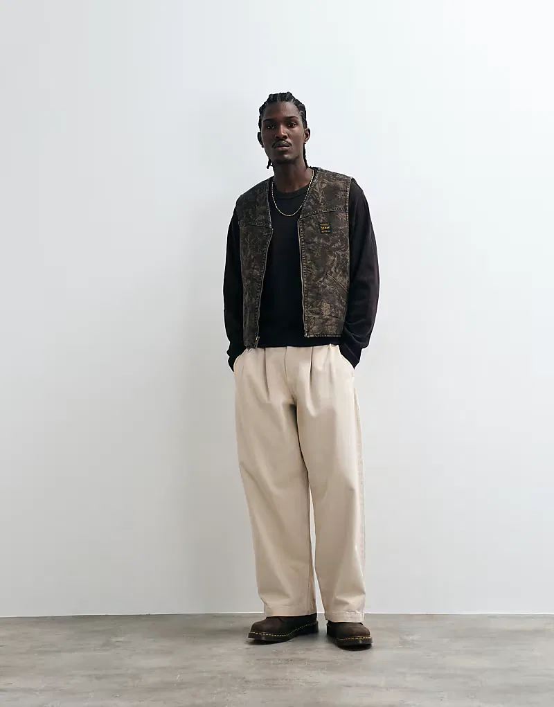 Жилет джинсовый камуфляжный Saratoga Wokwear Levi's, хаки — фото 3