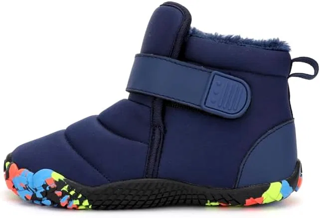 Детские зимние ботинки для мальчиков и девочек с мехом, Navy Blue — фото 4