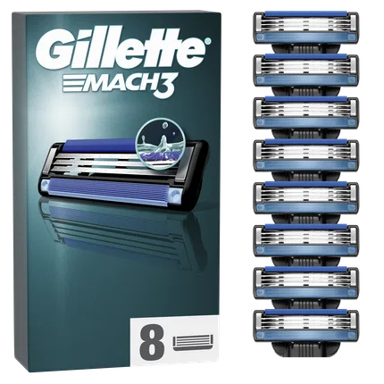 Сменные лезвия для бритвы Gillette Mach3, 8 шт.