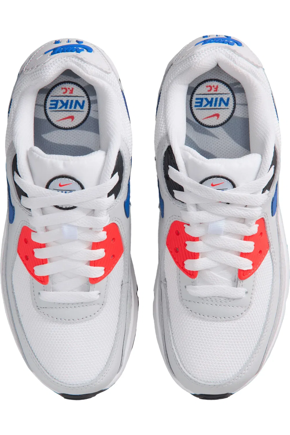 Кроссовки детские на шнуровке Air Max 90 SE Nike, White/Photon Dust/Crimson — фото 3