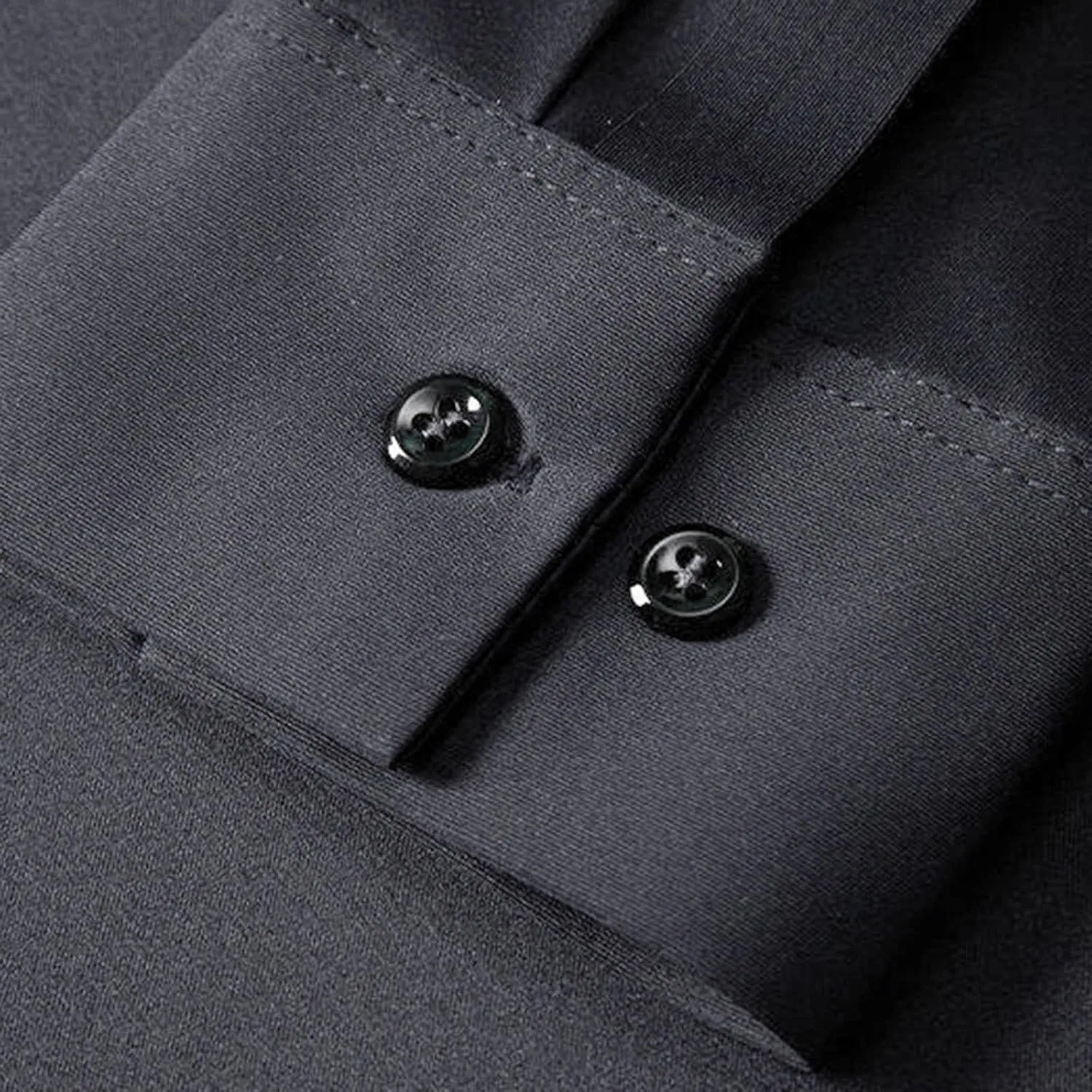 Мужская деловая рубашка с отложным воротником Dark Gray — фото 4