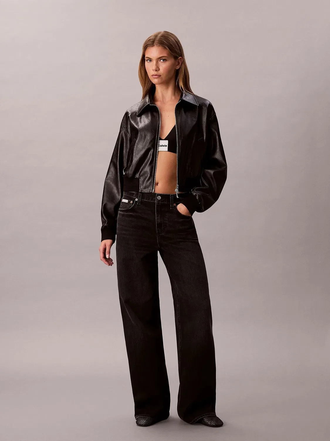 Джинсы широкие Calvin Klein, черный