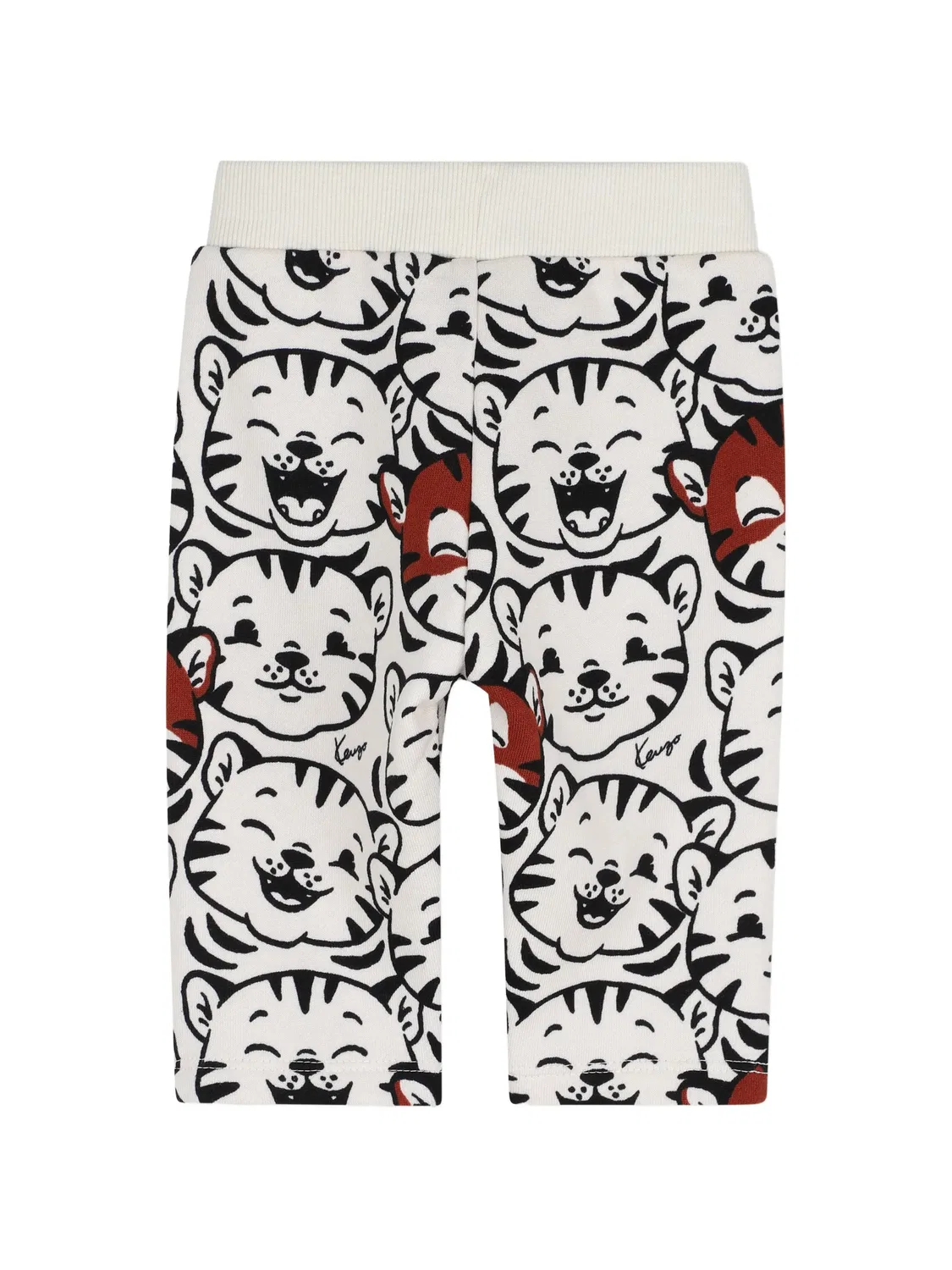 Хлопковые брюки с тигровым принтом белые Kenzo, белый — фото 2