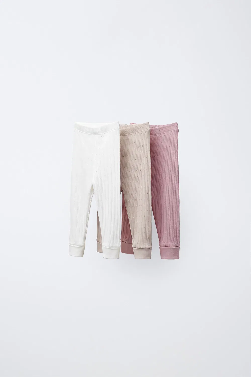 Набор из 3 леггинсов с ажурным узором ZARA, Pink