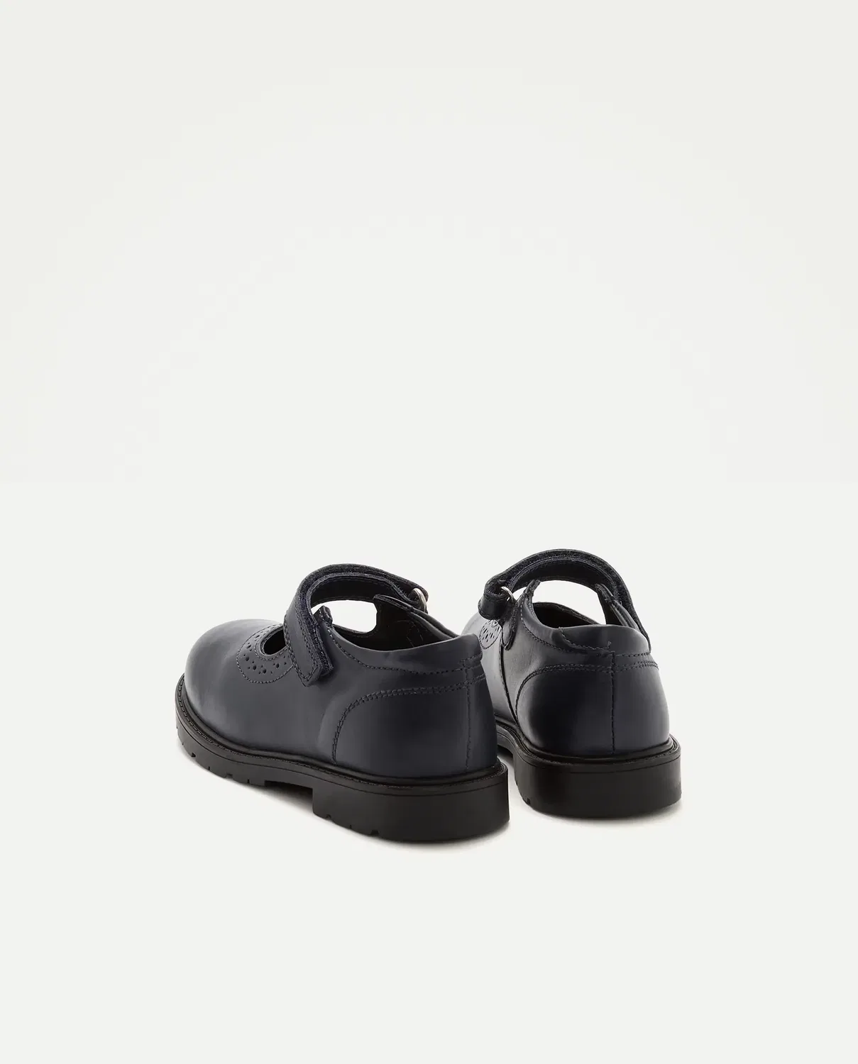Детские балетки для девочек Mercedita vac picados piel Kids El Corte Inglés, Azul Marino — фото 3