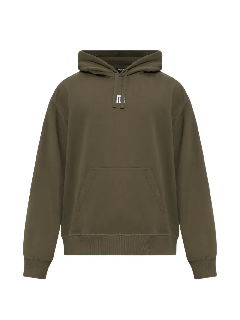 Худи с кулиской и логотипом Balmain, зеленый