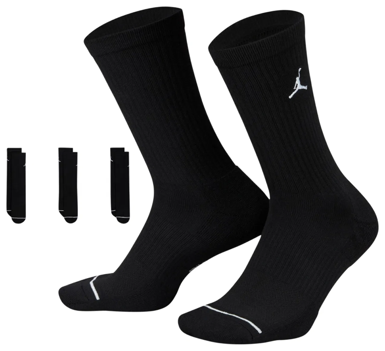 Носки для мужчин Every Day Cushioned Crew 3 Pack Jordan, черный/белый