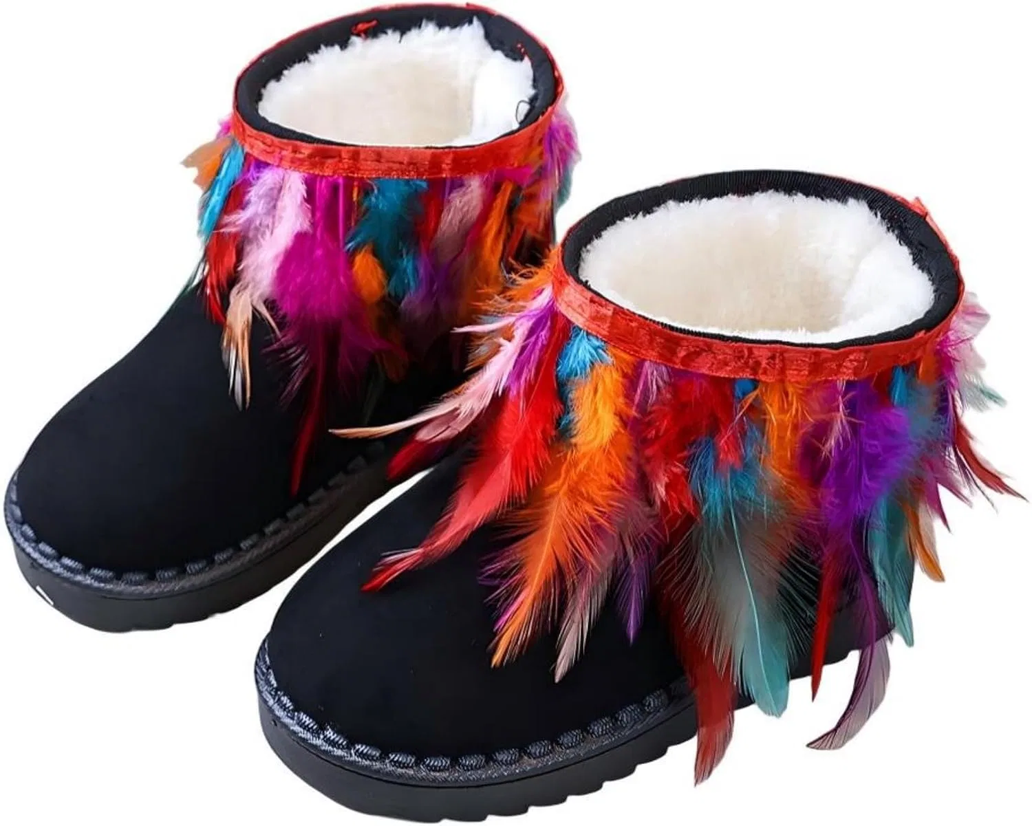 Детские зимние сапоги для девочек с меховой подкладкой FUNCOS, Red Multicoloured