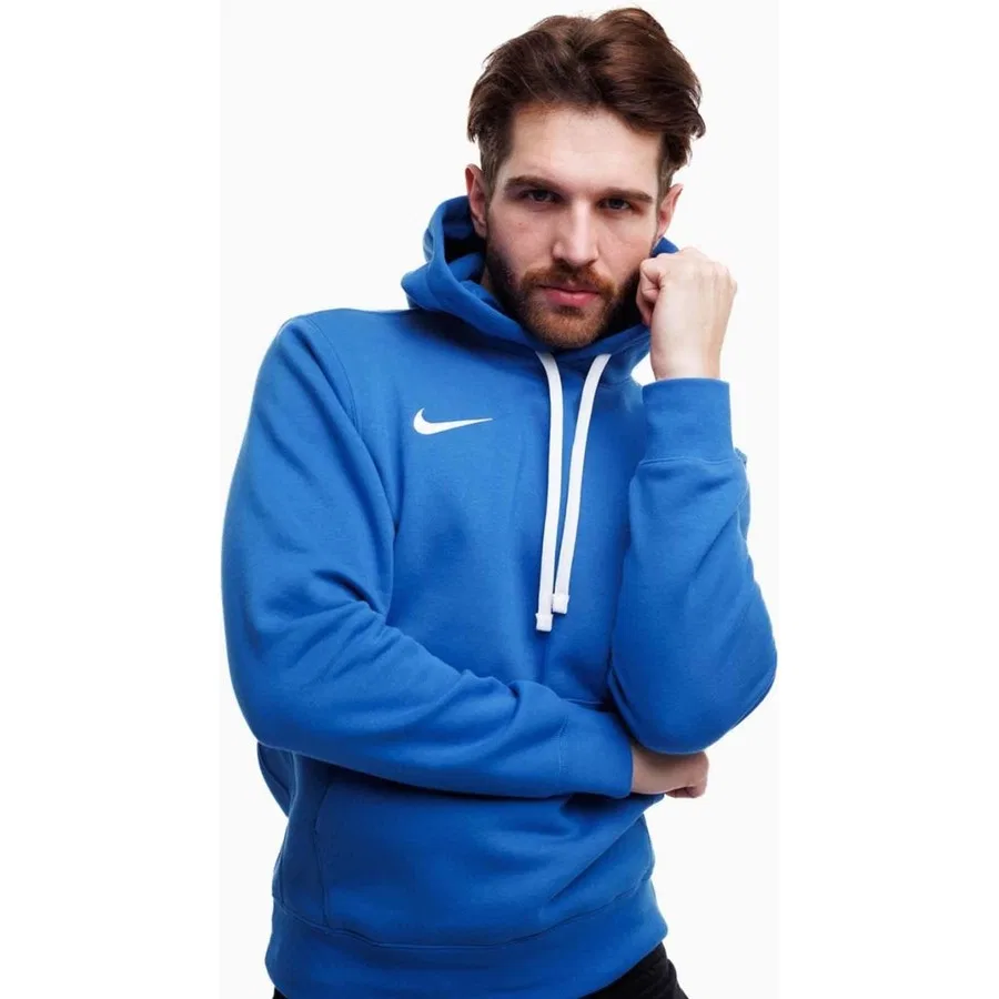 Мужской свитшот с капюшоном, хлопковый, модель Flc PARK20 Po Hoodie, Nike, Синий