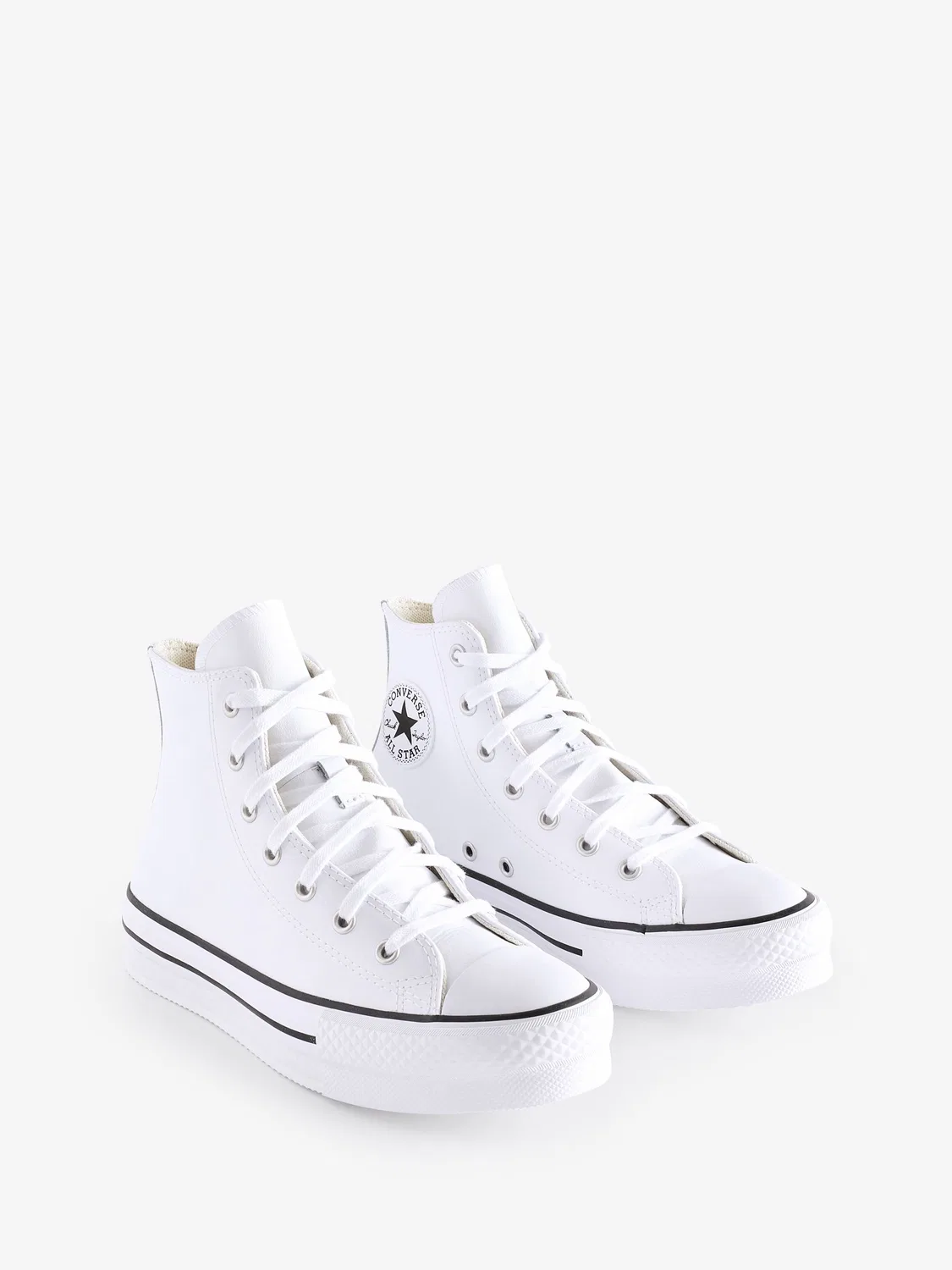 Кроссовки высокие на платформе Converse, белые — фото 3