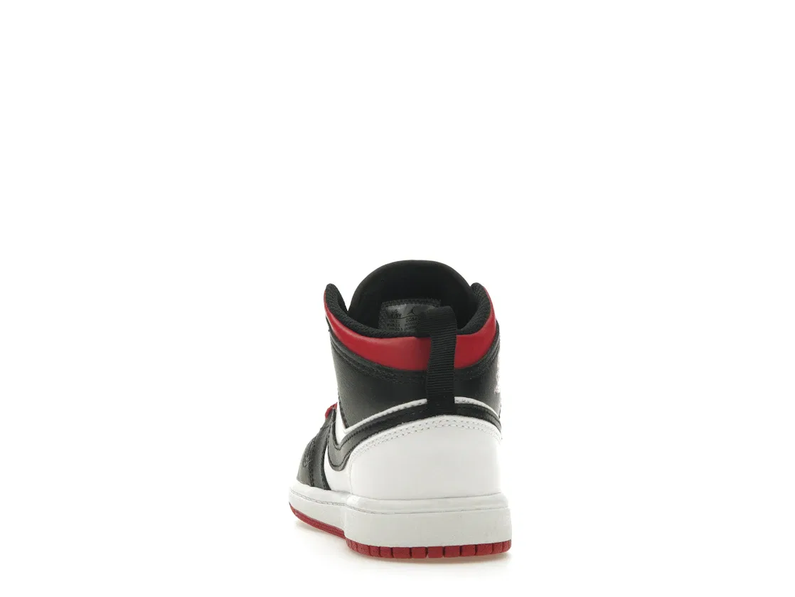 Детские кроссовки с принтом Jordan 1 Mid Jordan, White/Black/Gym Red — фото 4