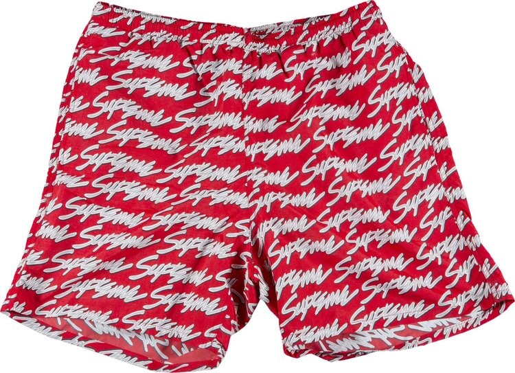

Шорты Supreme Signature Script Logo Water Short 'Red', красный