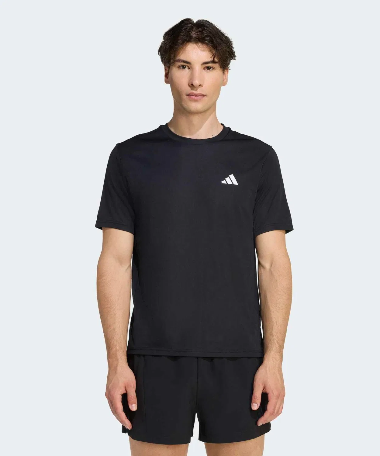 Мужская футболка с коротким рукавом из полиэстера с технологией Climacool Adidas Workout Essentials Base, Черный