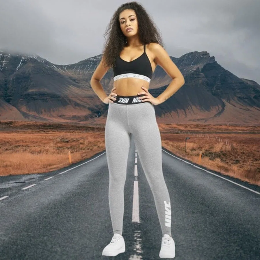 Леггинсы Nike Sportswear Club High-Waist, Серый — фото 4