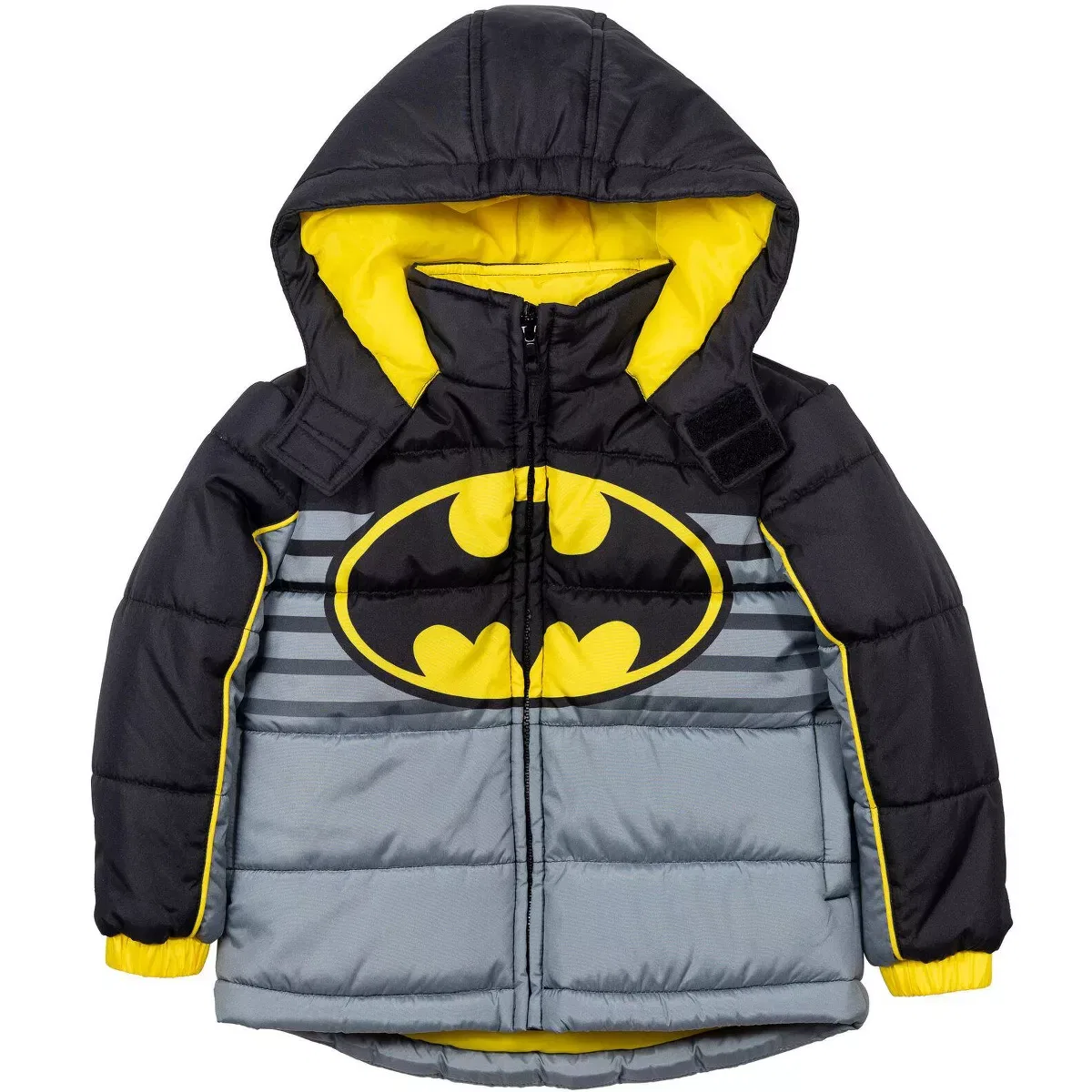 Детская куртка-пуховик с капюшоном с принтом Justice League Zip Up Puffer Jacket DC Comics, Gray — фото 3