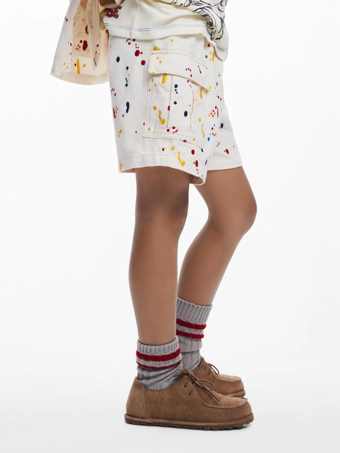 Брюки Desigual Regular Pants Splash белого цвета — фото 3