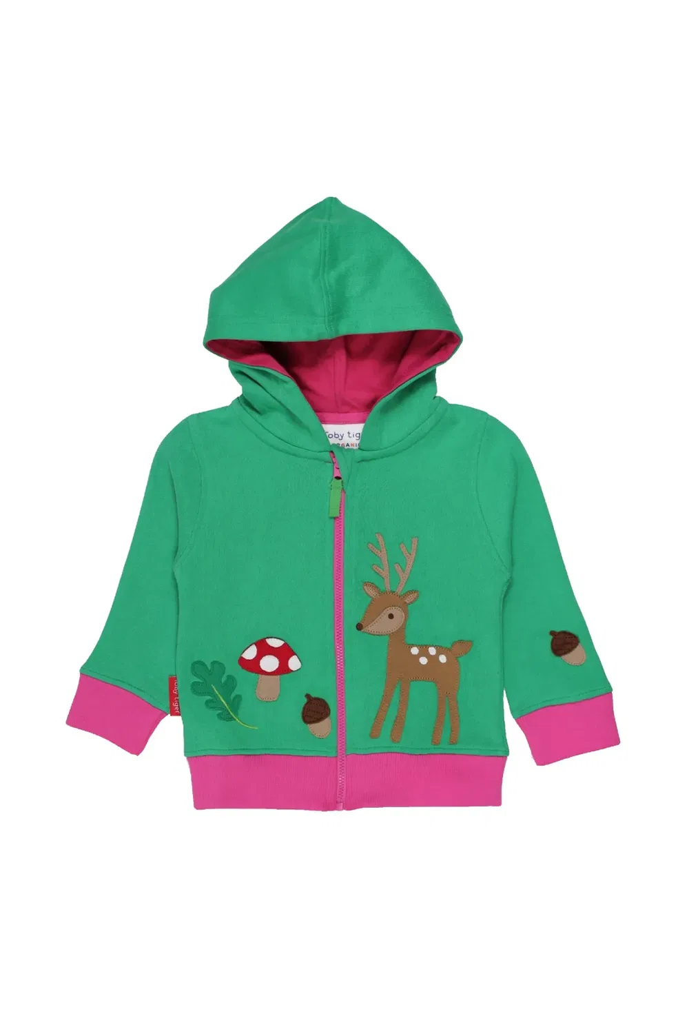 Детский худи с аппликацией Fawn Toby Tiger, Green