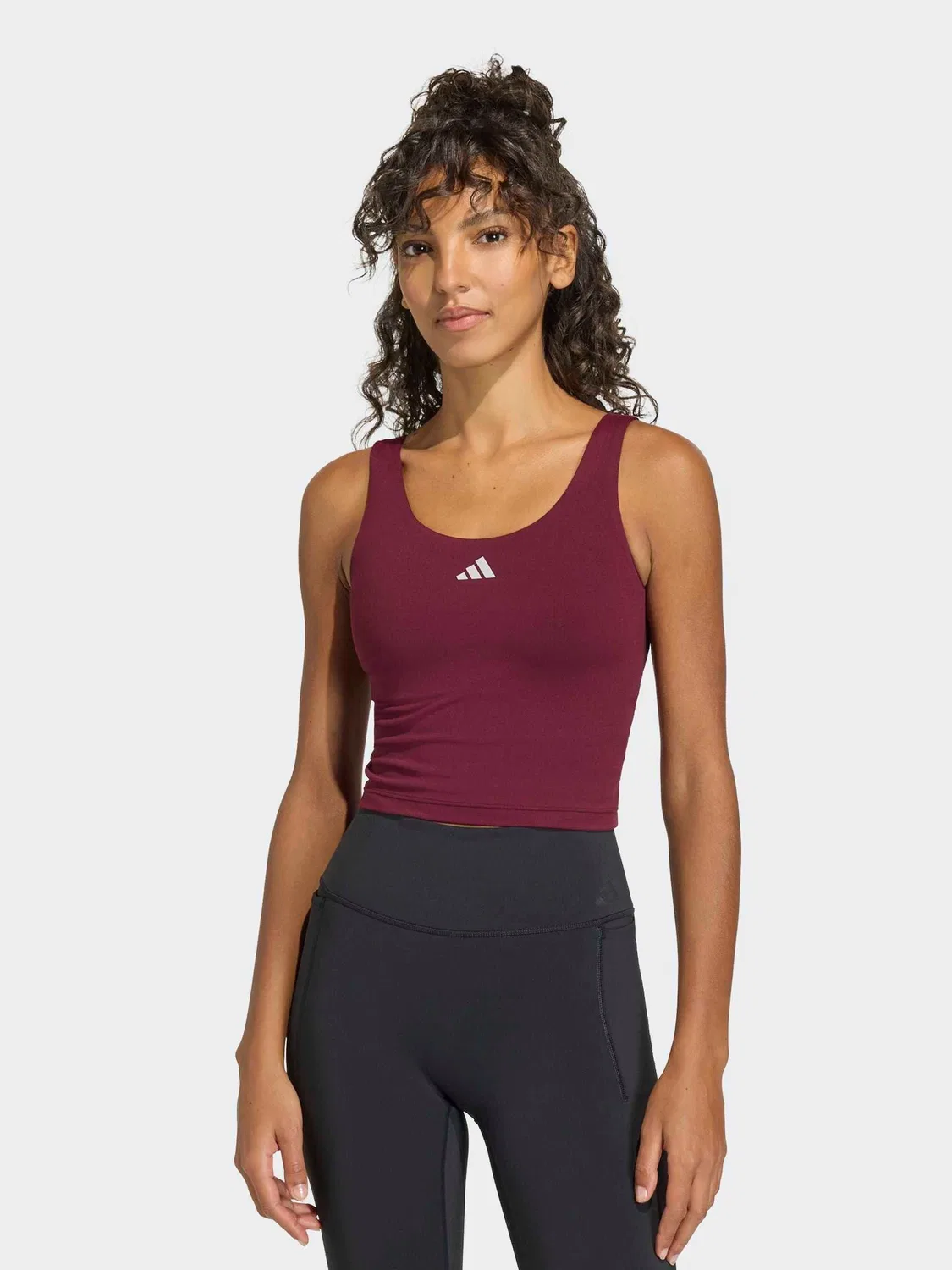 Топ женский, легкая поддержка adidas Studio All Me adidas, фиолетовый