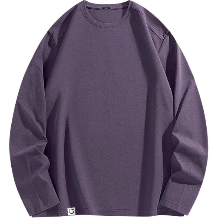 Детский свитшот с круглым вырезом MINISO, Sports Quick-Dry Purple M45 Ink Gray Smiley Face Bottom Right B Logo