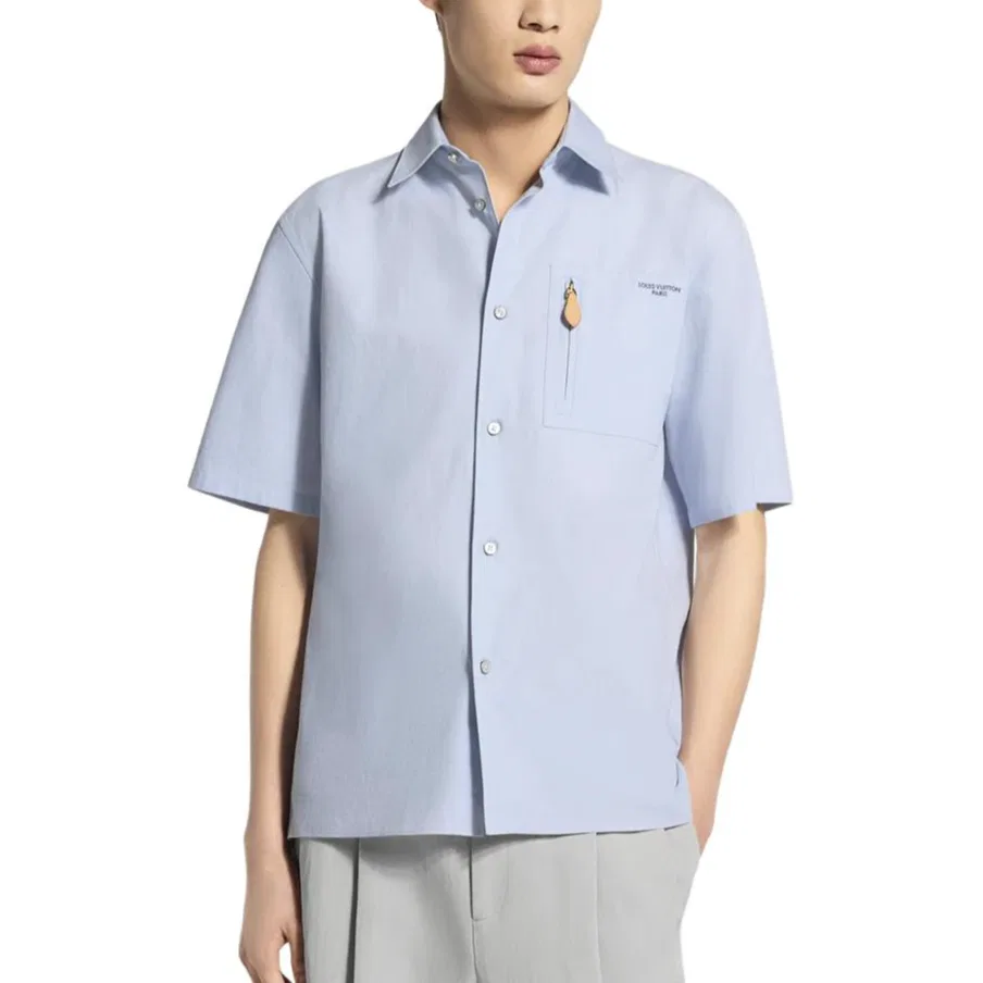 Мужская рубашка с отложным воротником LOUIS VUITTON, Light Blue — фото 3