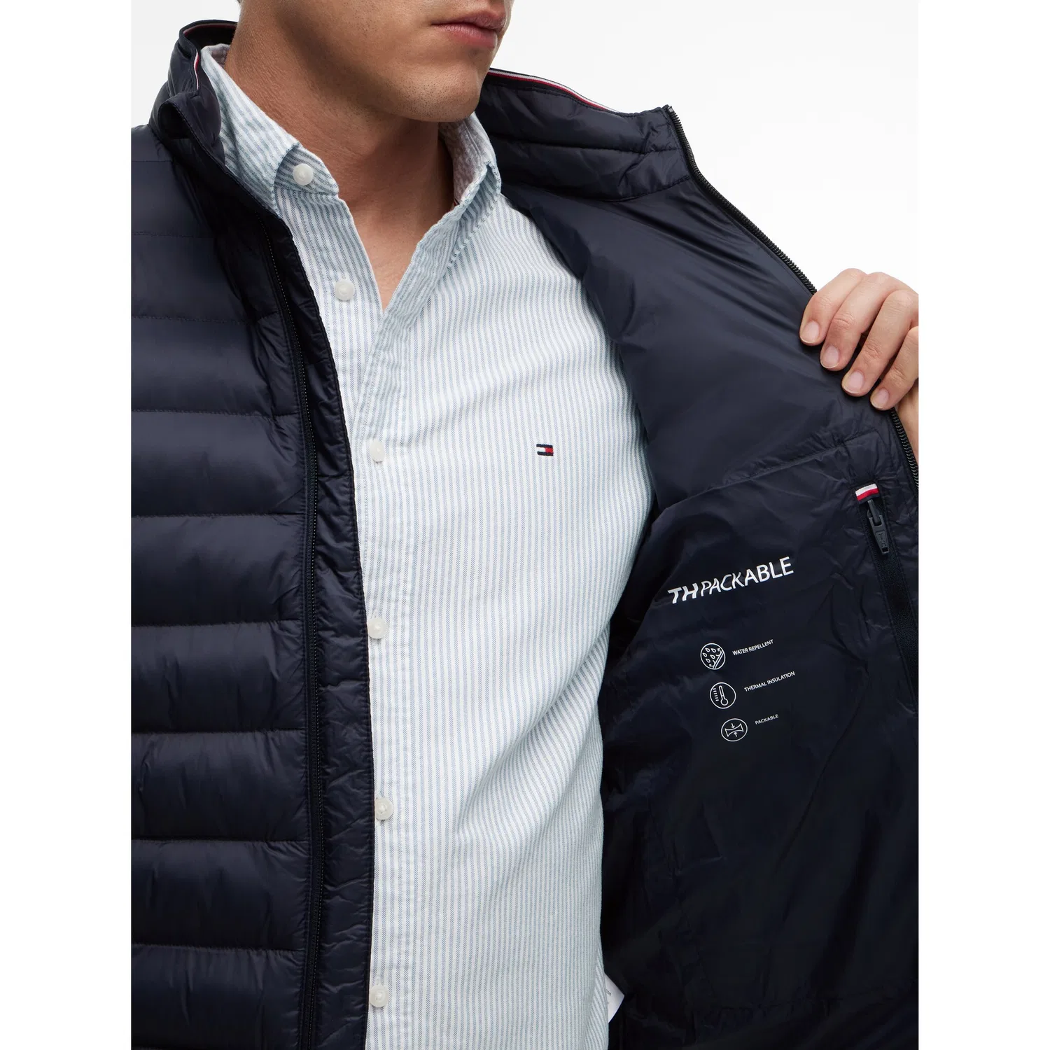 Мужская стеганая жилетка CORE PACKABLE RECYCLED VEST Tommy Hilfiger, Desert Sky — фото 3
