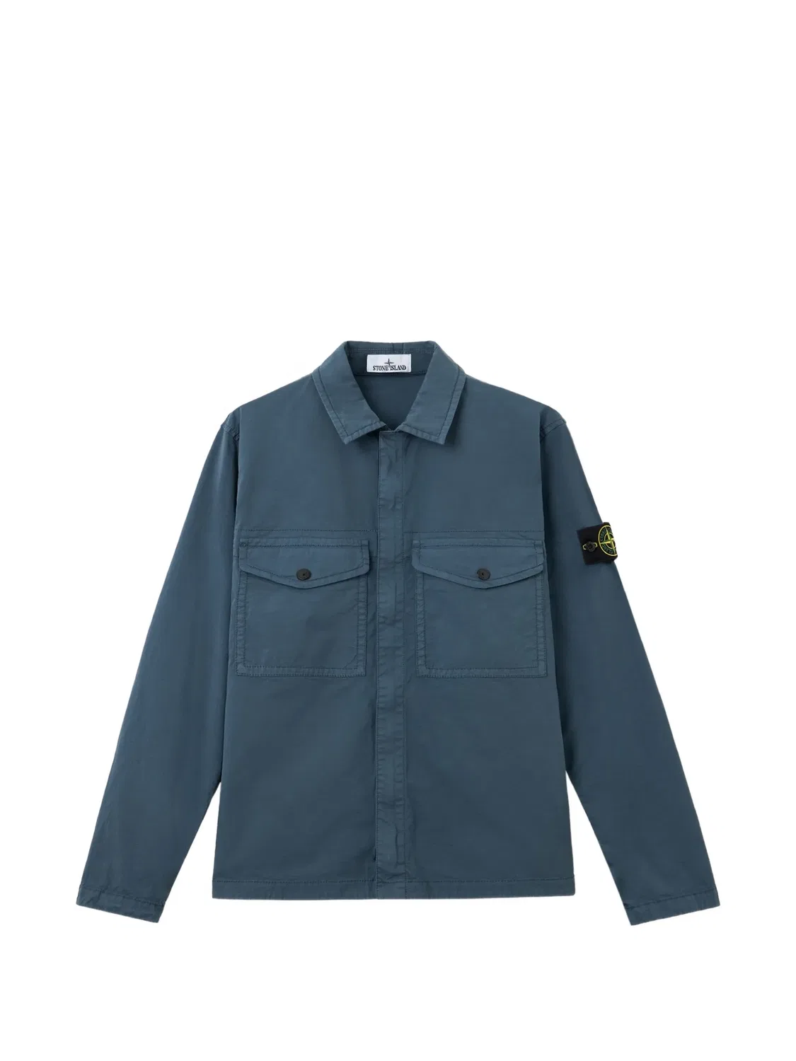 Рубашка-куртка Logo-patch синяя Stone Island, синий