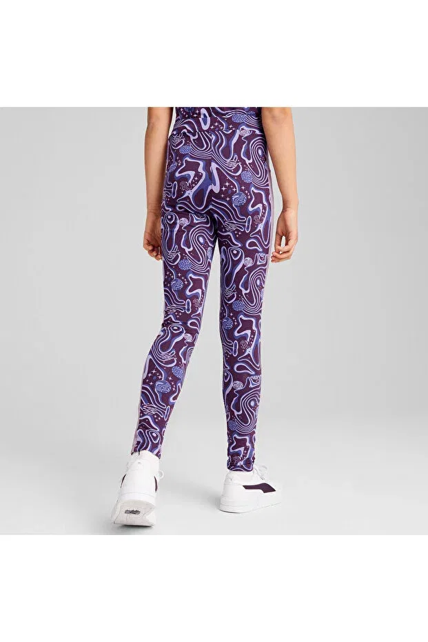 Детские леггинсы для девочек облегающие Lava land Puma, Midnight Plum — фото 3