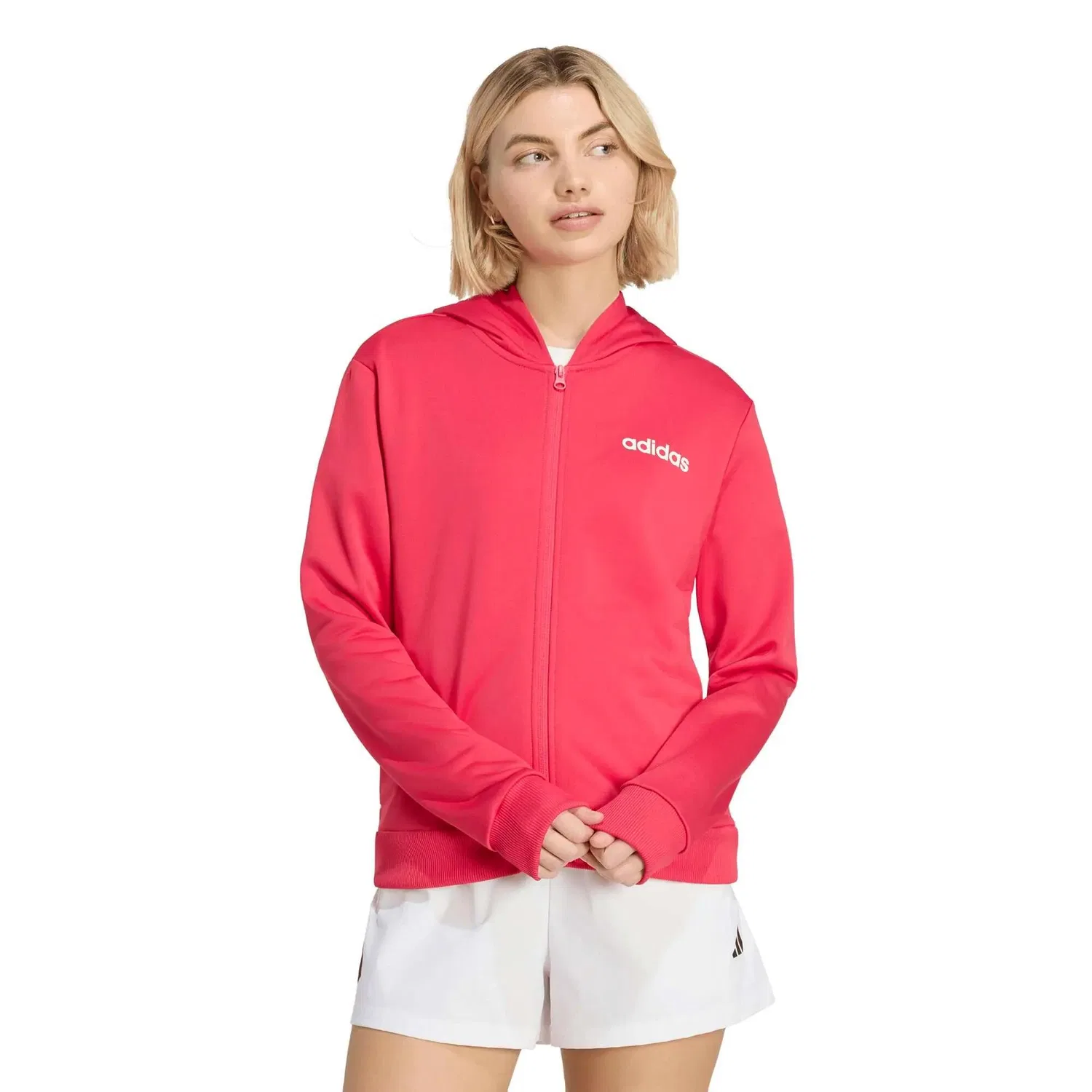 Женский спортивный костюм с капюшоном W LINEAR TS Adidas, Rosa Schwarz — фото 3