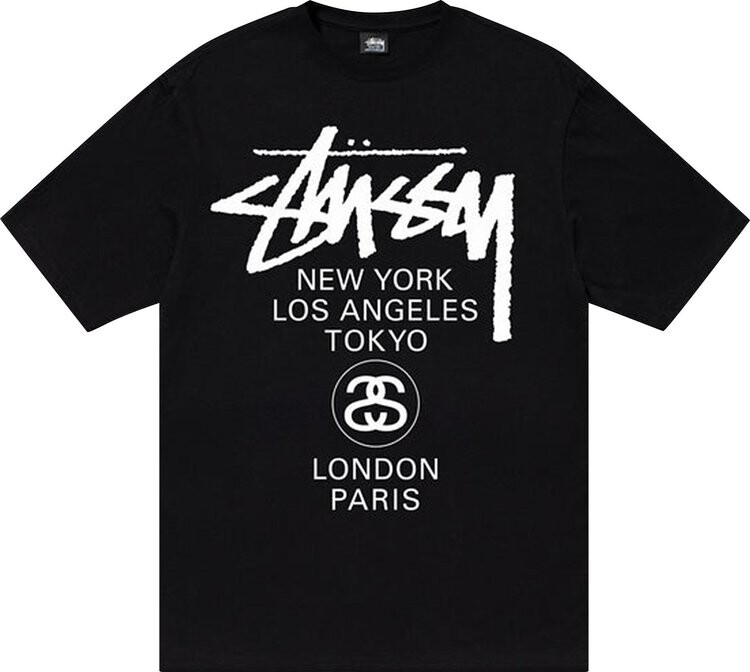 

Футболка Stussy World Tour Tee 'Black', черный