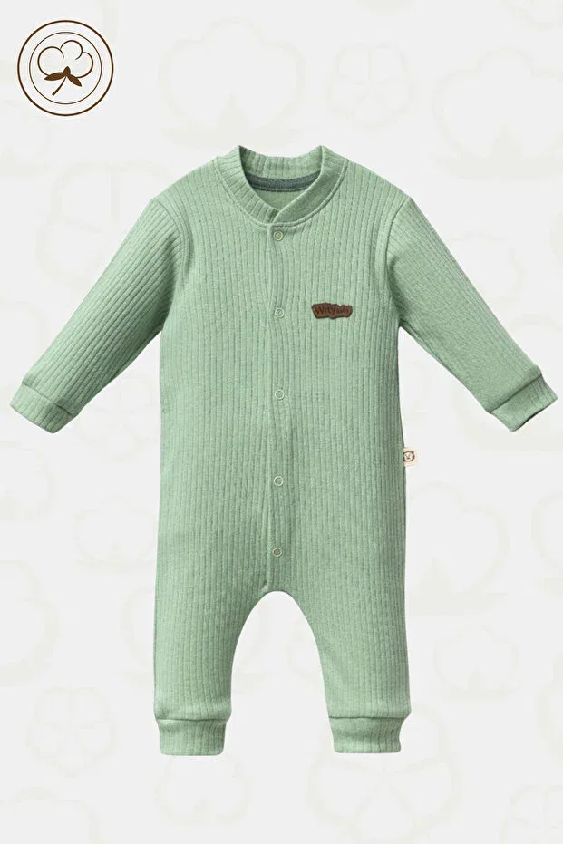 Детский ромпер для новорожденных с длинным рукавом Basics Dadamama, Green — фото 2